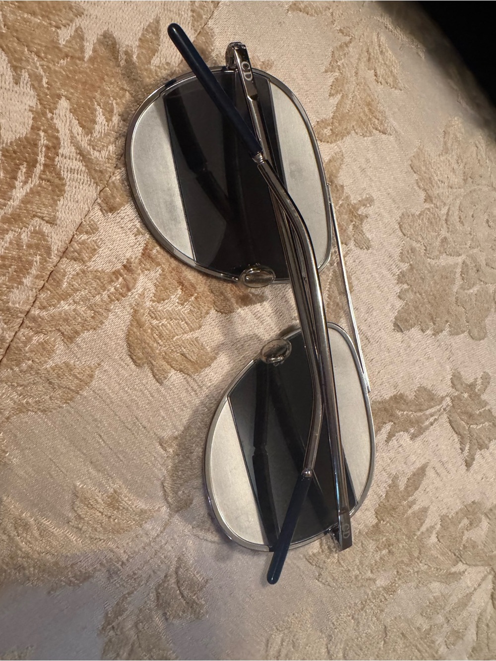 Silver Aviator Sunglasses with Dark Smoke Lenses